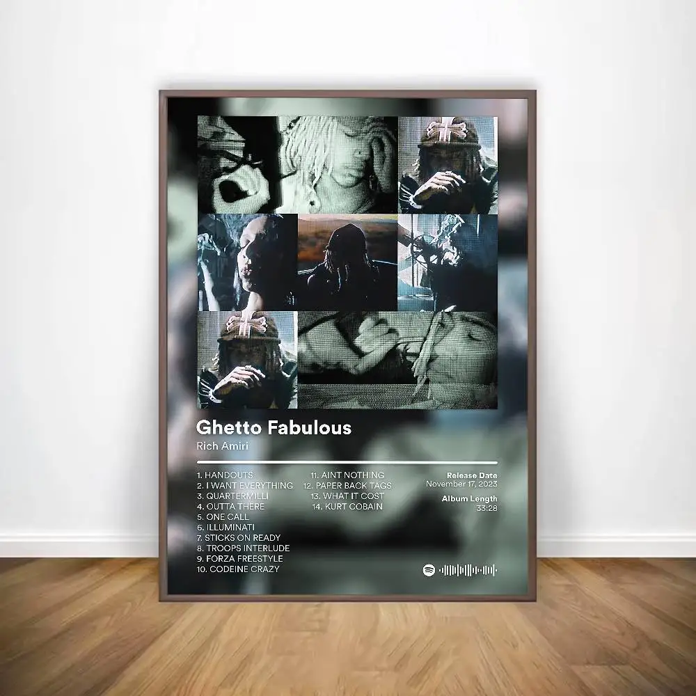 مغني الراب الغني أميري المشارك لزجة جدار الفن الطباعة مقاوم للماء غرفة المعيشة المنزلي غرفة بار ديكور جمالي