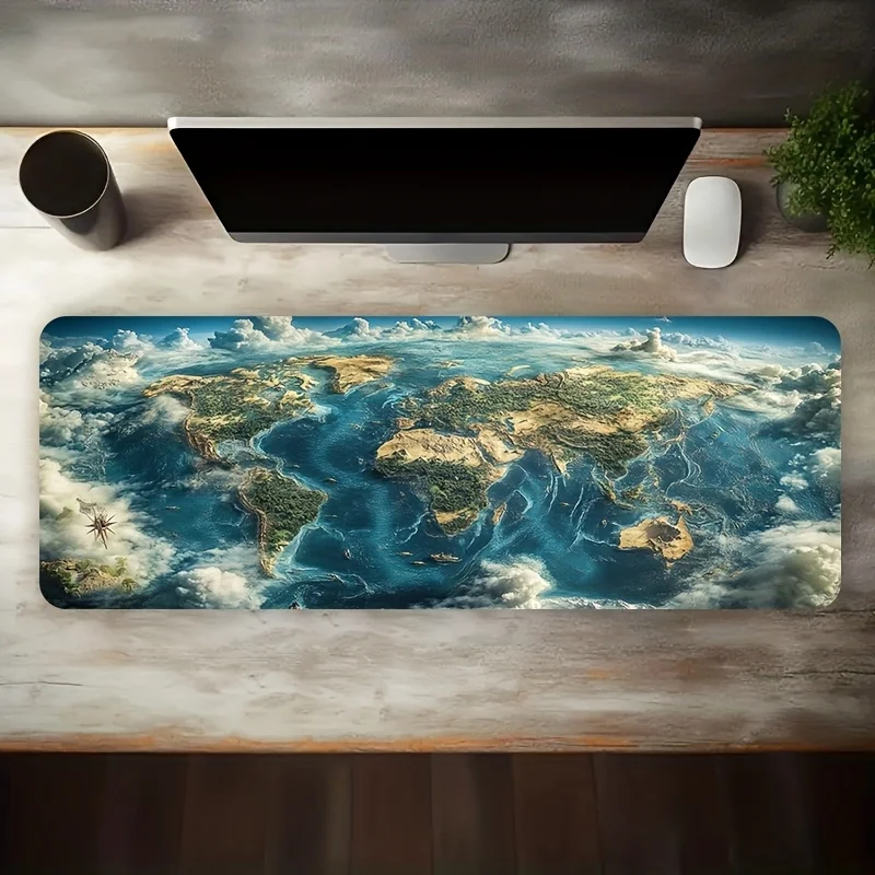 CIFBUY Large Gaming Mouse Pad 3D Adventure World Design  Rubber Base Oversized Desk Mat Office Computer Decor Desktop Decoration