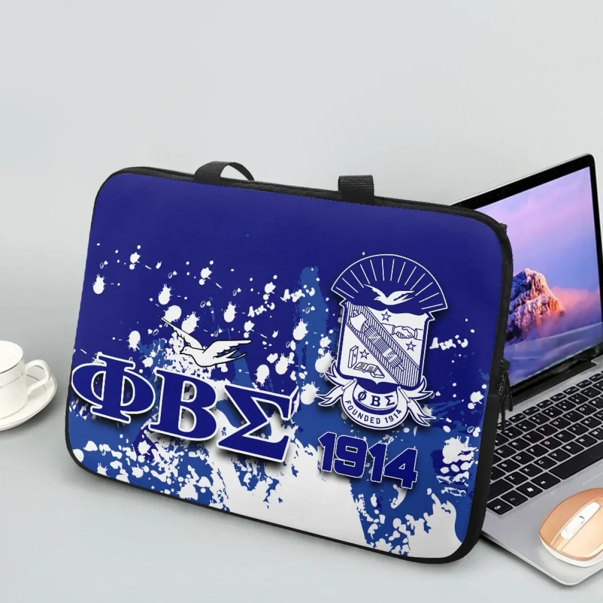 

High Quality Tablet Bag Vintage Phi Beta Sigma Sorority Design Casual Notebook Case Zipper Handle Adult Shoulder Briefcase 2023