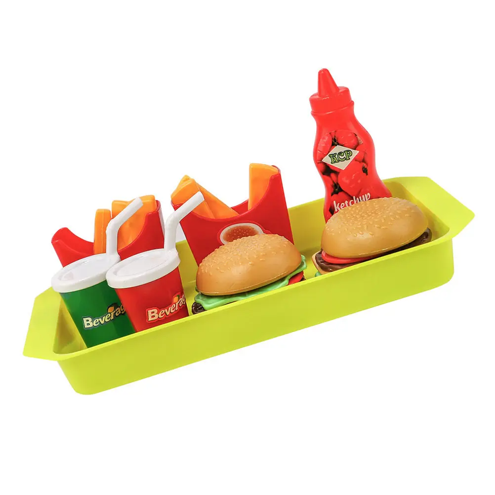1Set Simulation Kitchen Food Set Western Burger Food Plaything Realistic Colorful Educational Kids Plaything