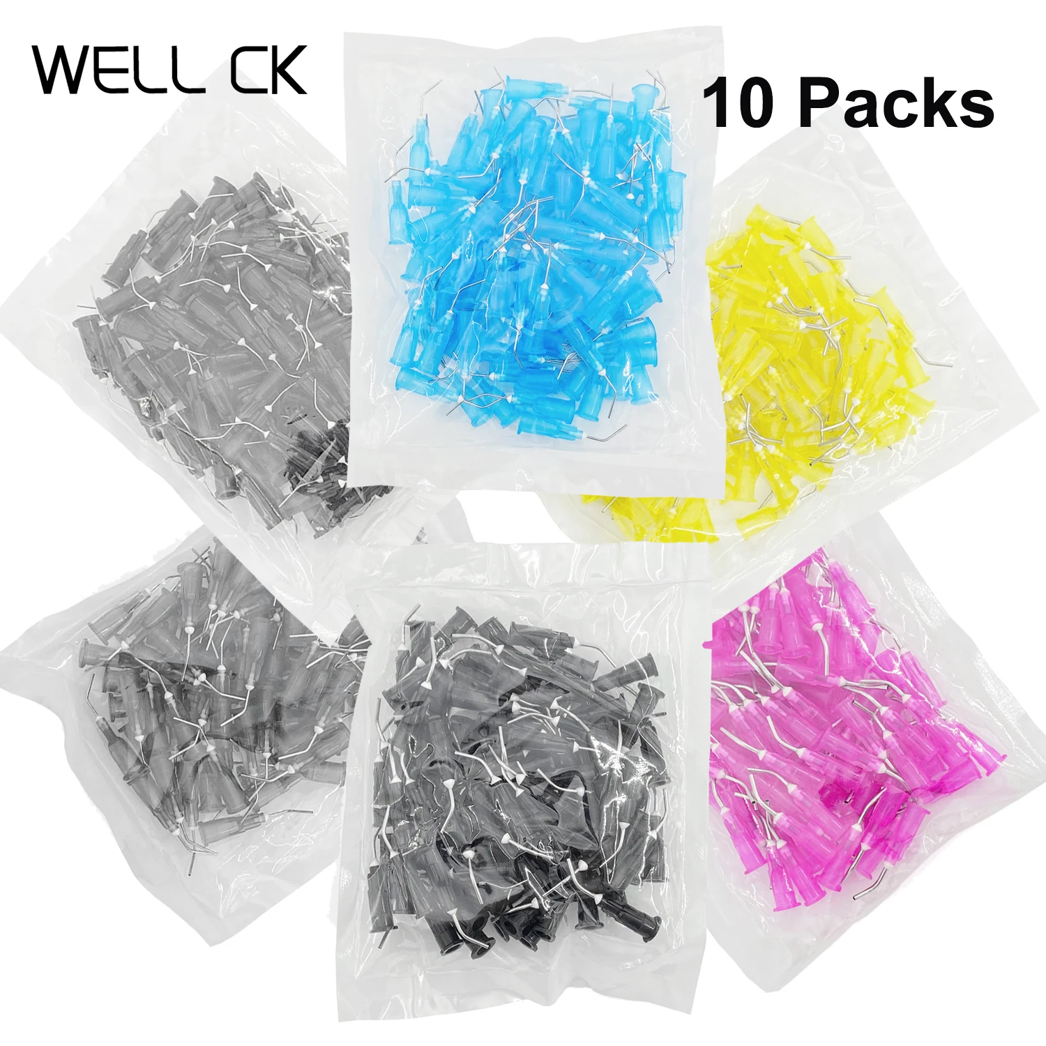 10 Packs Equipment Irrigation Bent Needle Tips Dental Flow Sealant Etchant Composite Resin Acid Reagent Delievery Syringe Tips