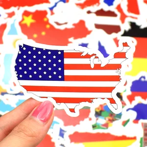 Set von 50 PVC -Aufklebern mit Nationalflaggen, Reisen, Karte, Weltkarte, für Kinder, DIY, Koffer, Laptop, Auto, Skateboard 9 Hauptaufkleber der Verkaufsland - №4