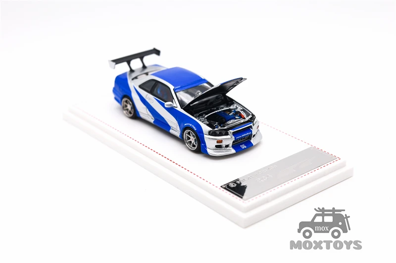 Focal Horizon FH 1:64 Skyline R34 C-West NFS SilverBlue limited999 Diecast Model Car gift