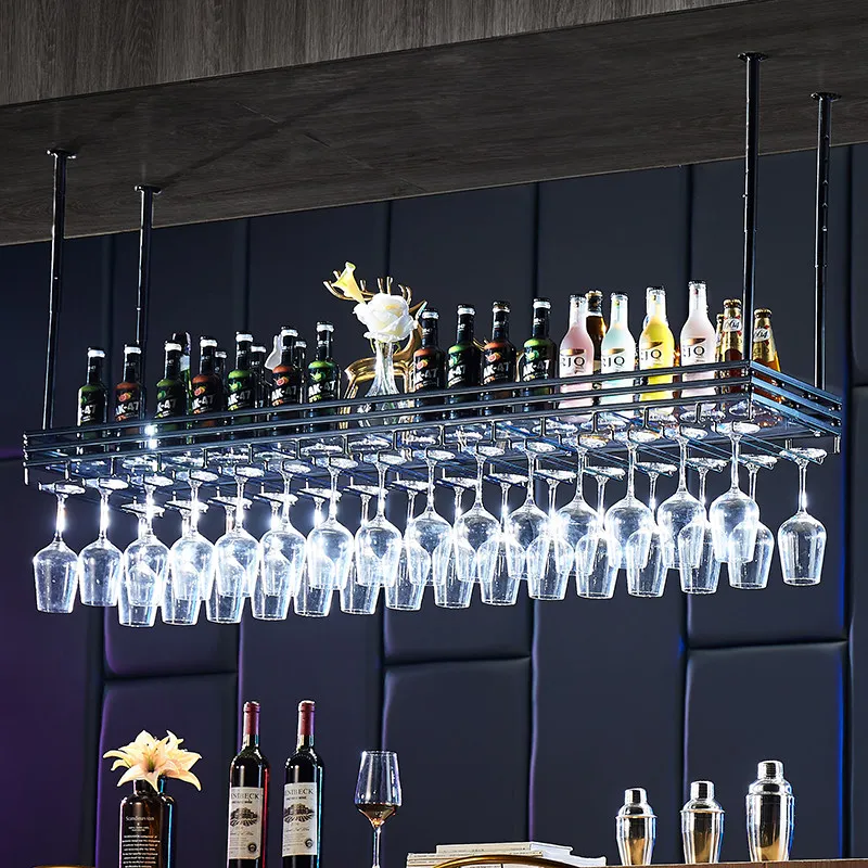 Iron Modern Wine Glass Rack & Goblet Holder With Hanging Upside-Down Design For Home Bar Counter Red Wine Storage Home Furniture