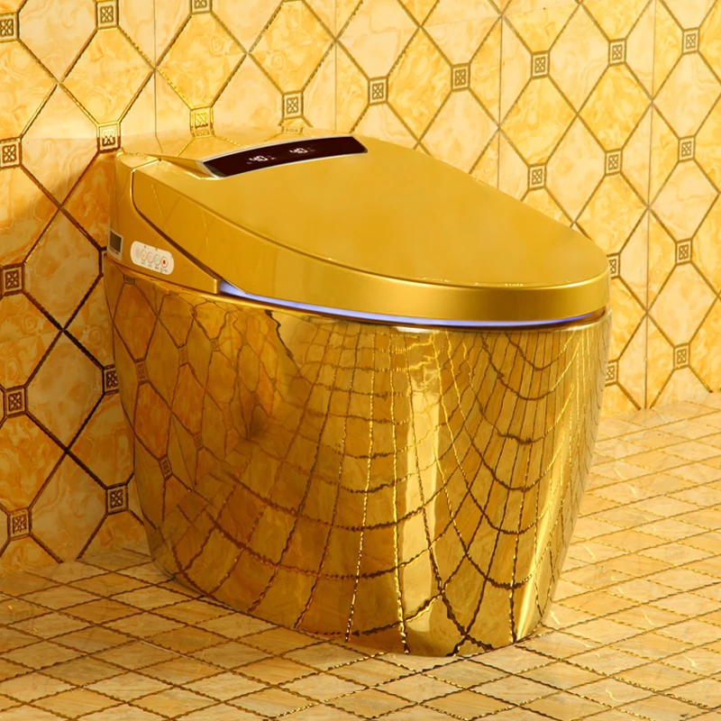 New European style gold smart toilet local luxury gold toilet flush toilet