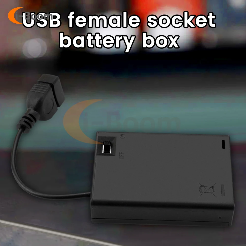 Battery Box 3PCS/4PCS AA Battery Case with Cover USB Female Independent Power Supply With Switch For LED Light Strip Toy