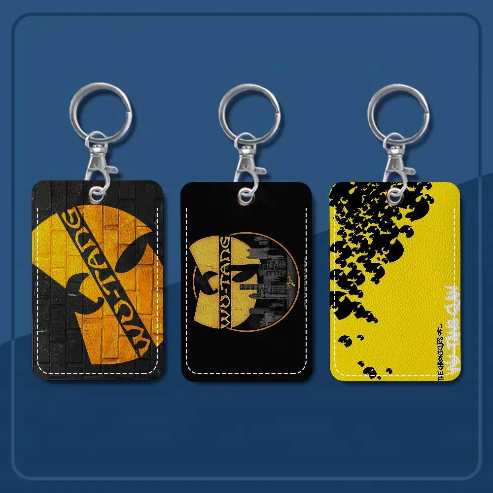 Classic W-WU T--TANG Band Card Holders Student ID Card Protective Cover Cases Student Campus Access Cards Key Chain Anti-lost
