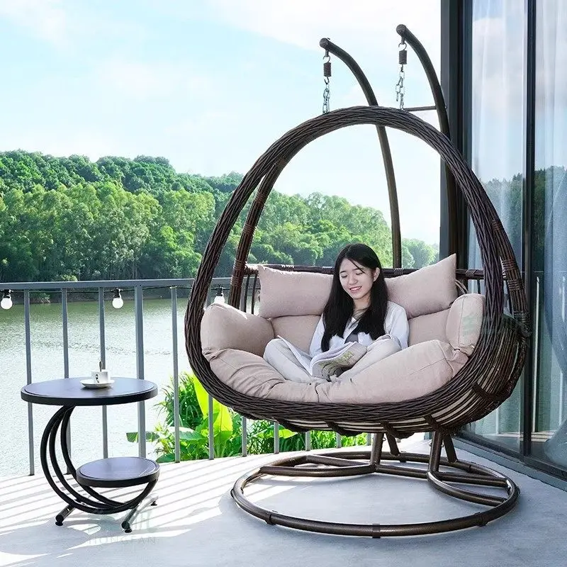 Indoor Home Lazy Foot Hammock Hammock Rattan Chair Single Double Balcony Bird's Nest Outdoor Swing Cradle Hanging Chair