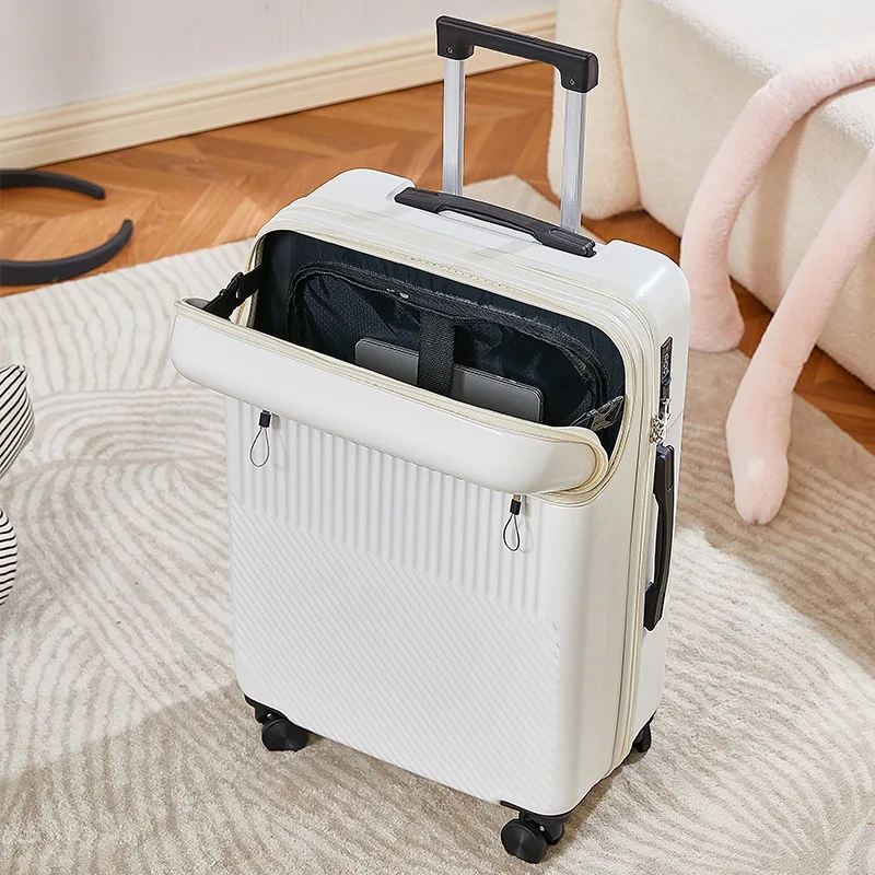 High-value front-opening large-capacity multi-function password trolley suitcase LY1075