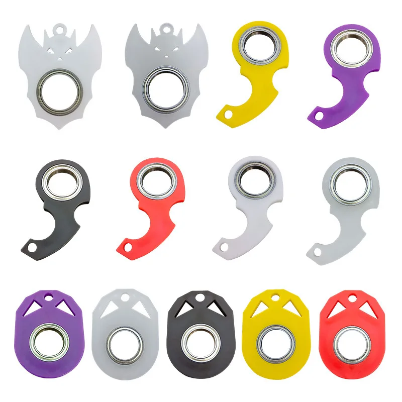 2 Generation Fingertip Rotation Keychains Decompression Spinner Anti-Anxiety Bearing Lightning Cool Trendy Hanging Key Rings