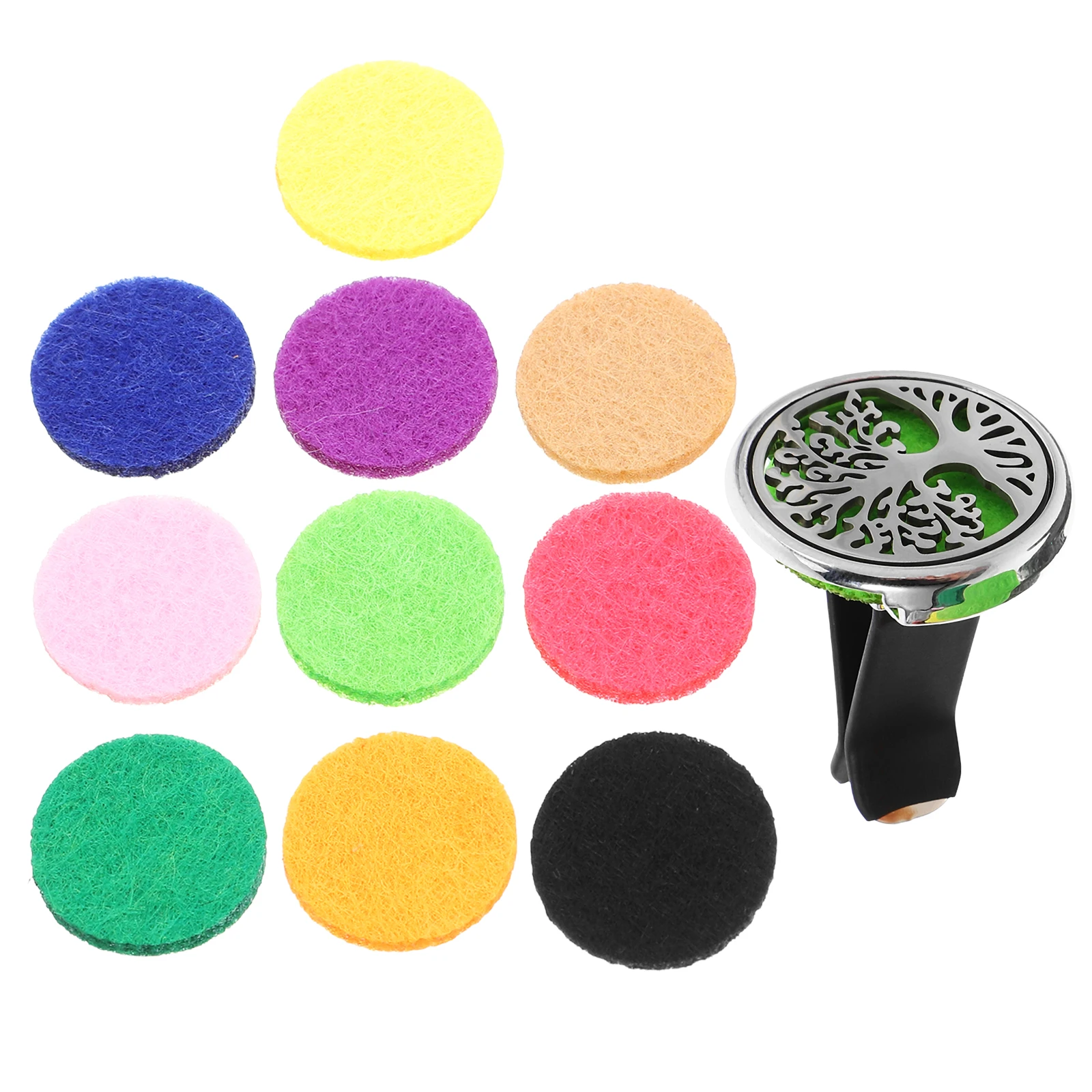 

1pcs Car Perfume Clip Aromatherapy Cotton Pads Air Freshener Round Diffuser Vent Stylish Design Stainless Steel Durable Mini