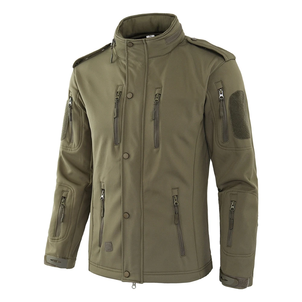 

Men's Camouflage Softshell Jacket Windproof Tactical Jacket Multi-Pocket Outdoor Climbing Coat Warm Winter Military Coat