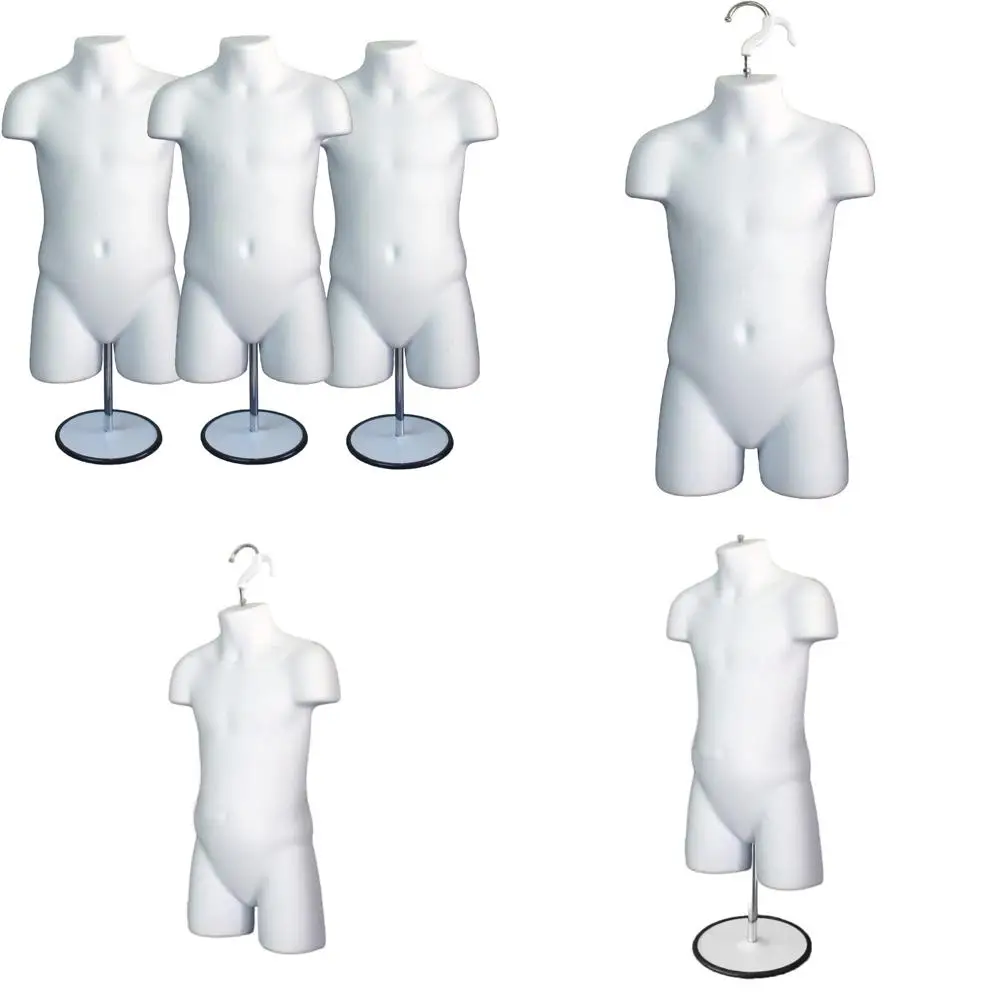 

Child Mannequin Torso for Display with Stackable Hollow Back and Metal Stand, Ideal for T-Shirts, Countertop, Craft Projects