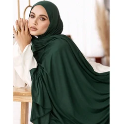 Tessuto modale Hijab Jersey Stretch Hijab Head sciarpa Wrap per le donne musulmano tutte le stagioni turbante Femme Africaine