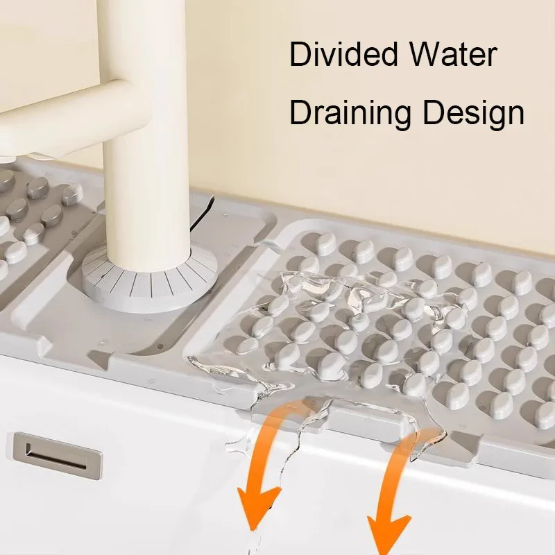 Faucet Splash Guard Mat Silicone Spill-proof Faucet Drain Pad Anti-slip Faucet Draining Mat for Kitchen Sink Bathroom