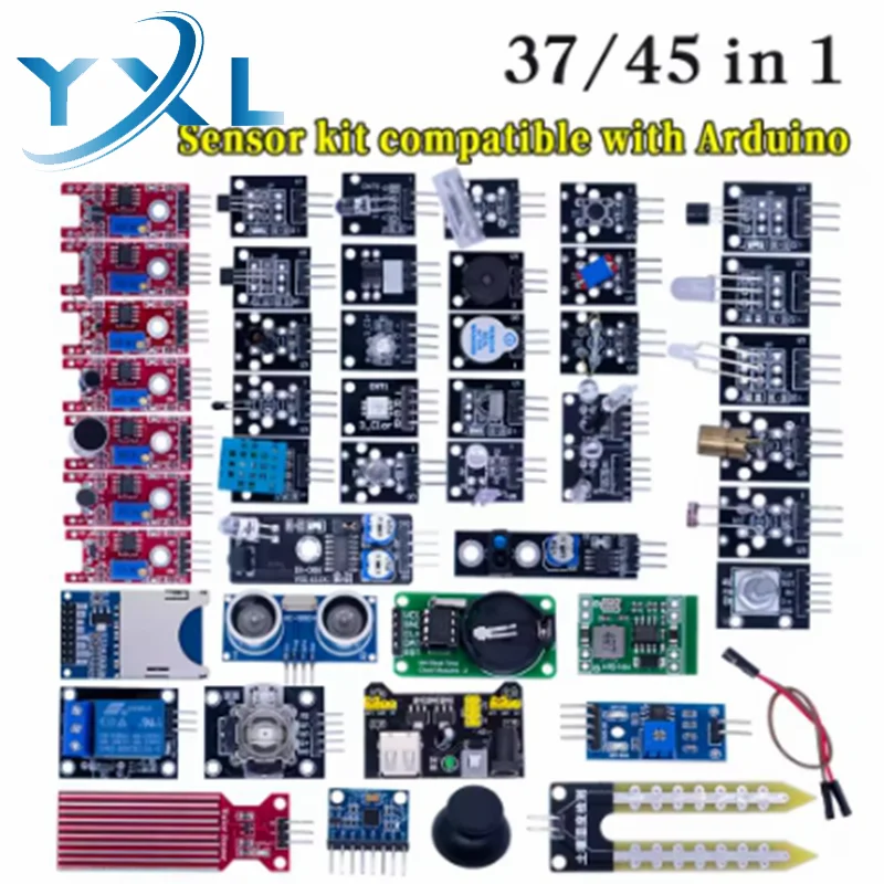 45 في 1 وحدات أجهزة الاستشعار مجموعة أدوات التشغيل أفضل من 37in1 مجموعة أجهزة الاستشعار 37 في 1 مجموعة أجهزة الاستشعار UNO R3 MEGA2560 لاردوينو