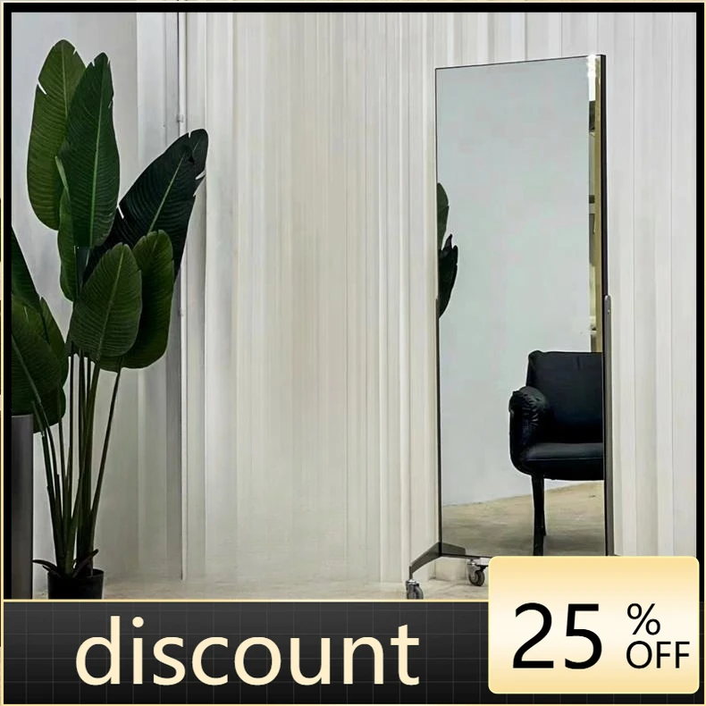 LMM stainless steel mirror table, removable studio double-sided hair cutting mirror for hair salon