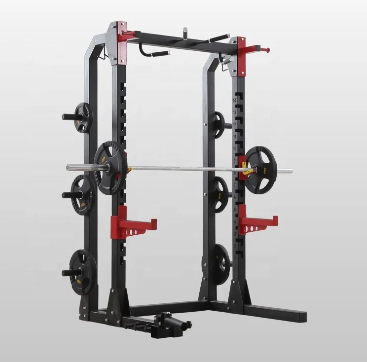 Gym Commercial Smith Machine Strength Squat Rack with Barbell Weight Bench with Half Squat