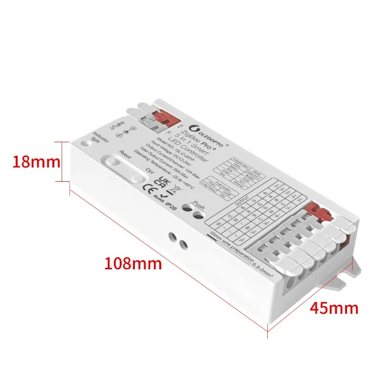 Imagem -05 - Gledopto Zigbee 3.0 Pro Mais em Rgbcct Rgbw Rgb Controlador de Luz de Tira Led 20a Max h ue Alexa Homey Tuya Aplicativo Inteligente Controle de Voz