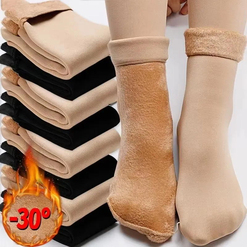 

1/2/3/4Pairs Winter Warm Women Socks Soft Thicken Thermal Plush Socks Velvet Wool Snow Boots Floor Socks Home Sleeping Sock