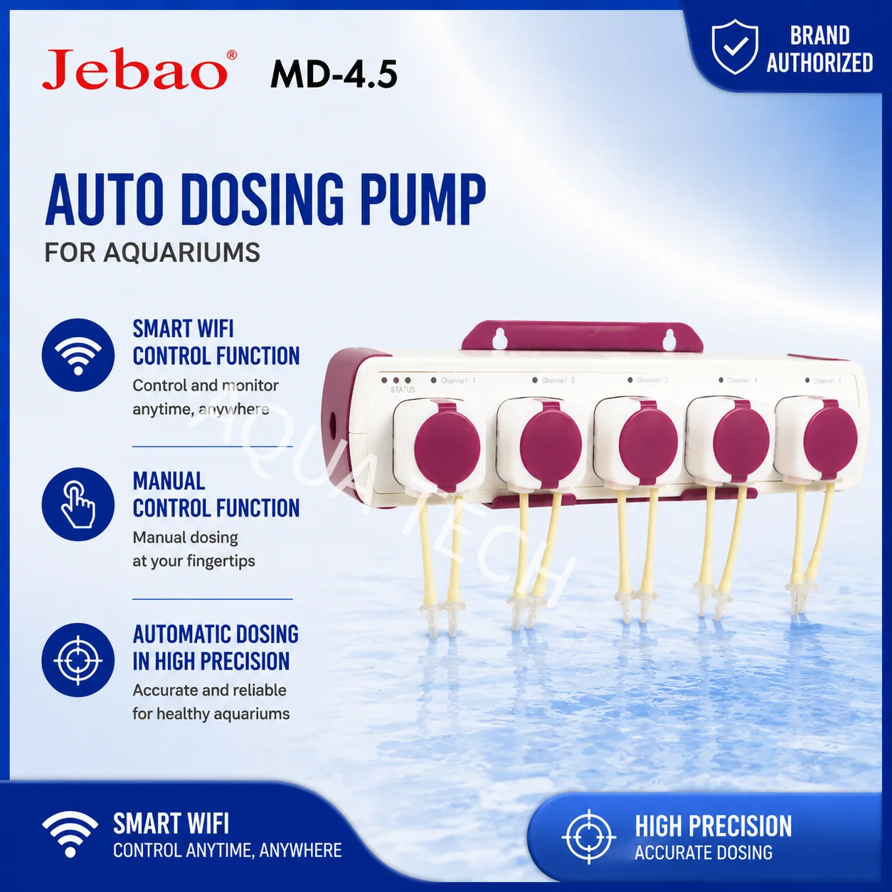 Jebao Jecod Smart Doser MD-4.5 WiFi Manual Control Aquarium Automatic Dosing Pump for Coral Reef Fish Tank