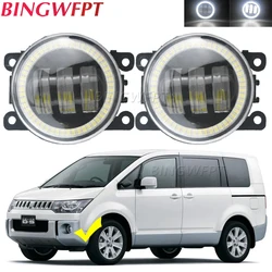 2X Led Angel Eye DRL For Mitsubishi Delica D5 2007-2013 2014 2015 2016 2017 2018 Fog Lights Aseembly Lens Daytime Running Light