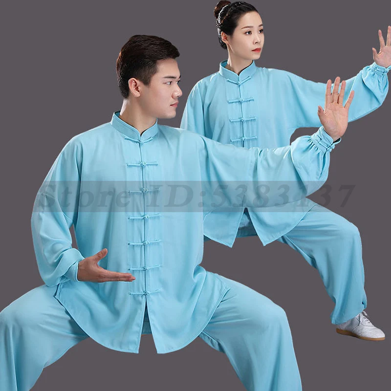 Long Sleeved Chinese Tai Chi Uniform Oversize Wushu Kung Fu Clothing Adults Martial Arts Wing Chun Suit Morning Exercise Costume