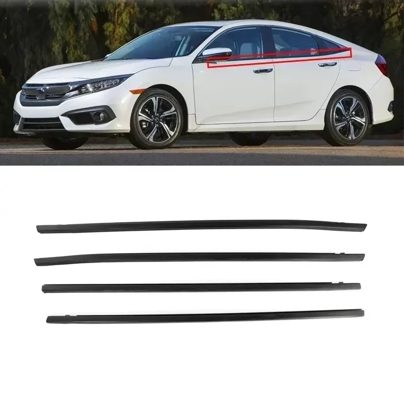 

For Honda Civic Sedan 2001-2019 Window Weatherstrip Trim Sealing Strips Rubber Side Door Outer Window Glass Seal Belt