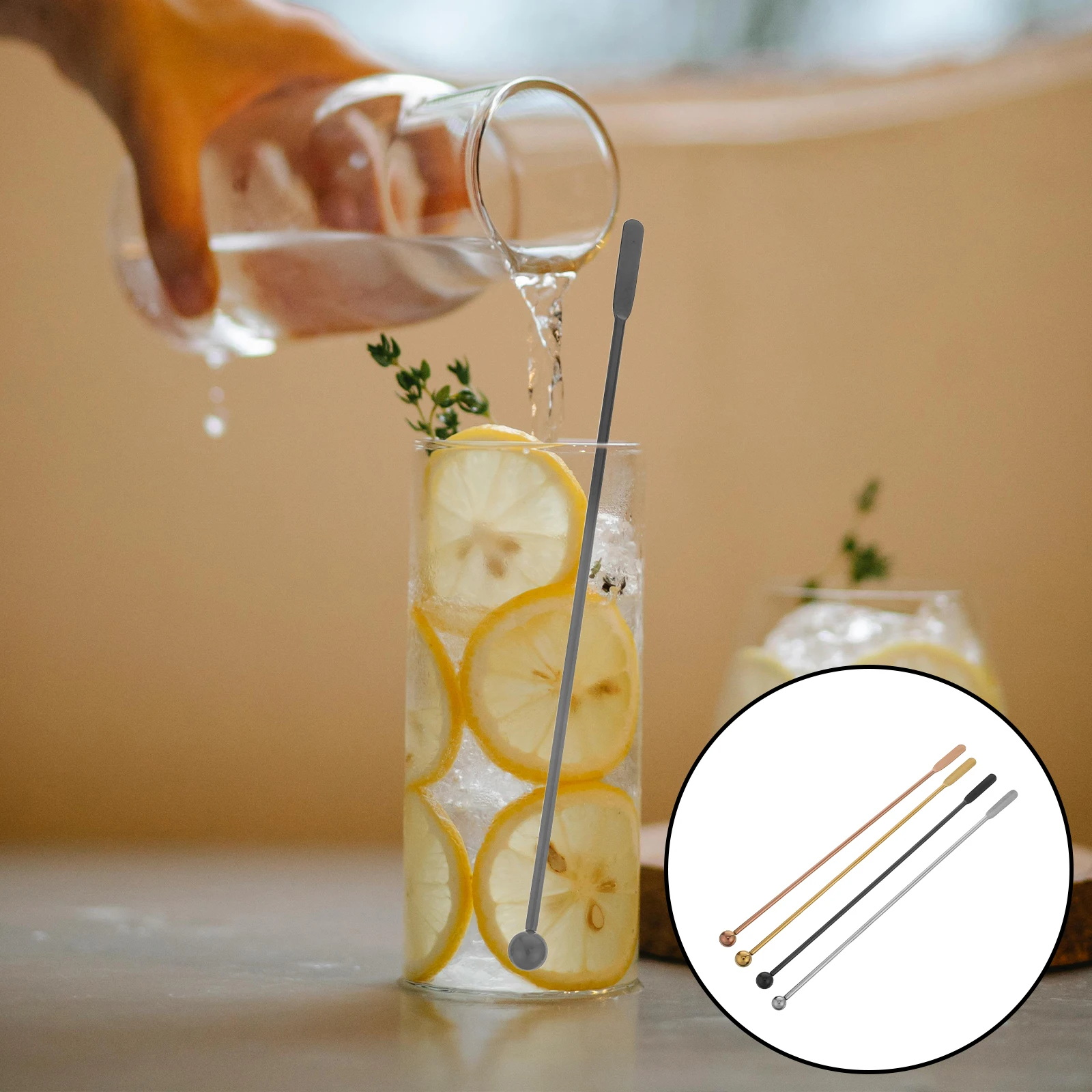 

4pcs Cocktail Stir Sticks Stainless Steel Rectangular Paddle Drink Mixers For Coffee Juice Milk Chocolate Reusable Bar Tools