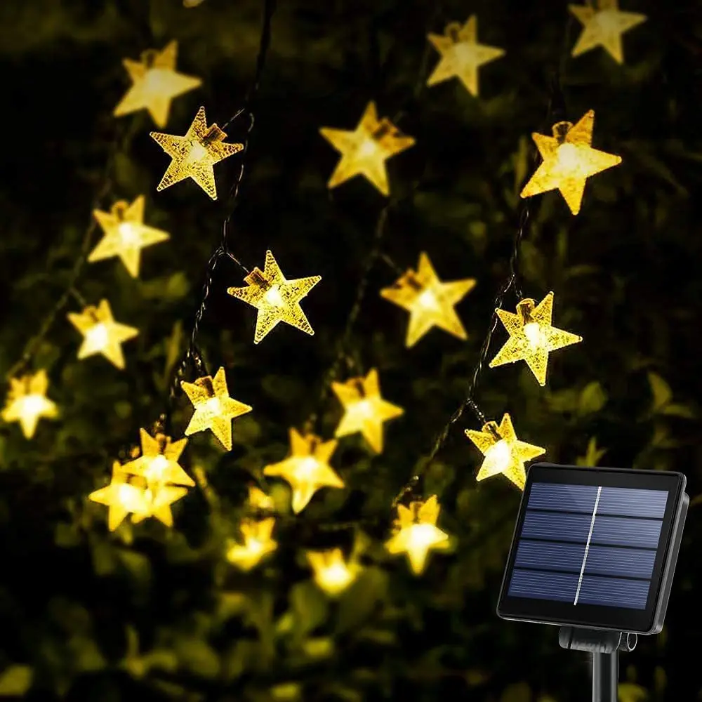 

Solar Star String Lights Outdoor Waterproof LED Solar Powered Fairy Lights For Christmas Patio Garden Yard Porch Wedding Decor