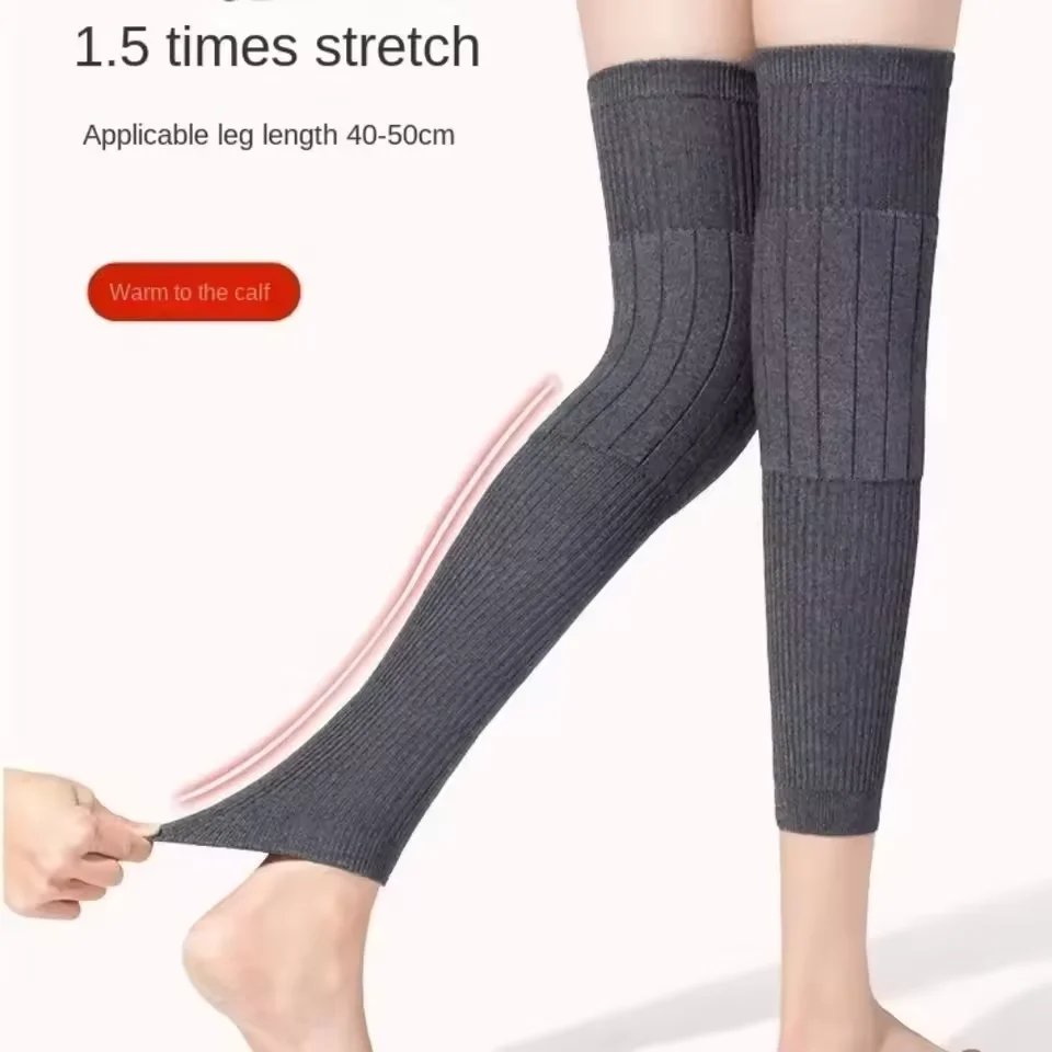 1 Pair Thermal Cashmere Knee Leg Warmers Stretchy Knee Brace Winter Warm Leg Sleeves Kneepads Muscle Joint Care Knee Support Pad