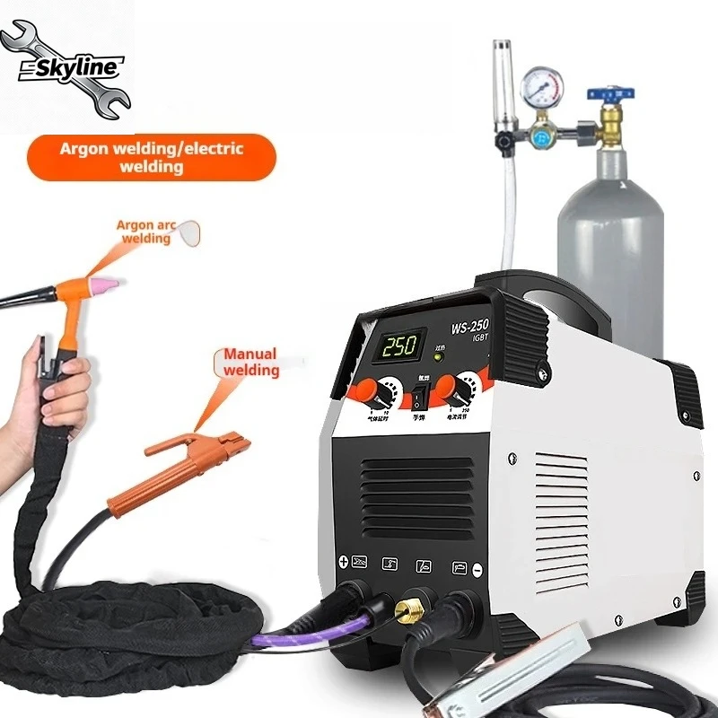 WS-250 aço inoxidável 220v doméstico pequeno de alta potência soldagem a arco de argônio dupla finalidade grau industrial