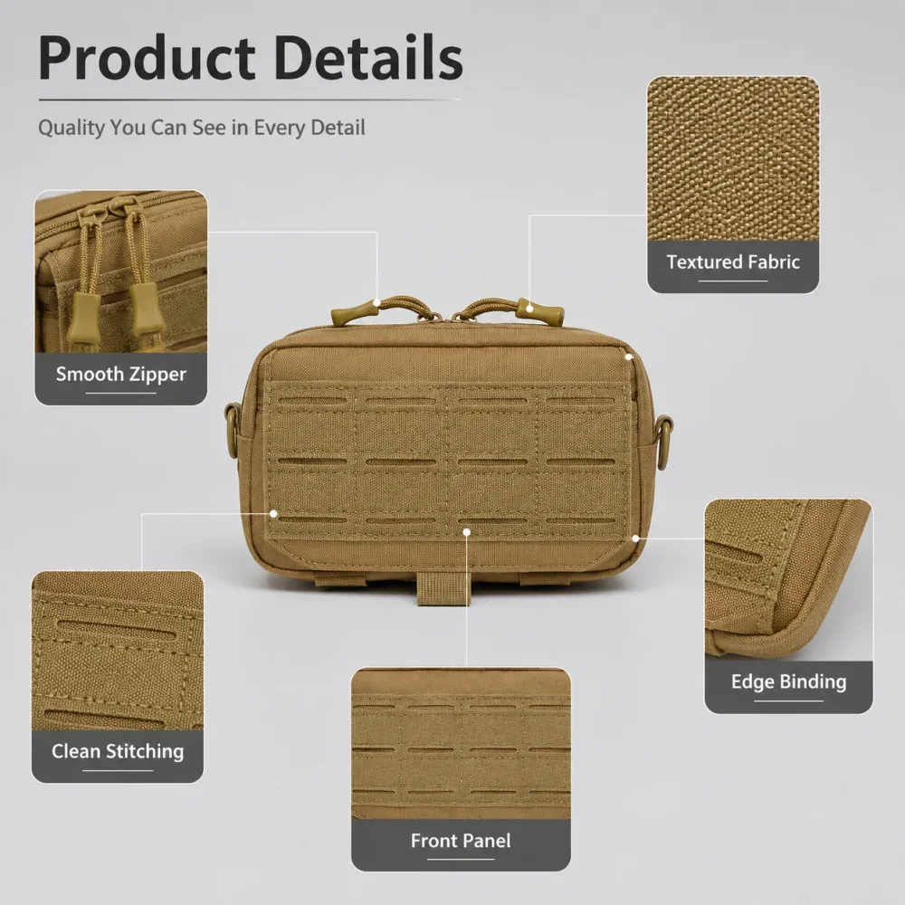 Utility Molle EDC Waist Bag Tactical Pouch First Aid Pack Outdoor Sports Survival EDC Tool Camping Hunting Accessories Organizer - view 2