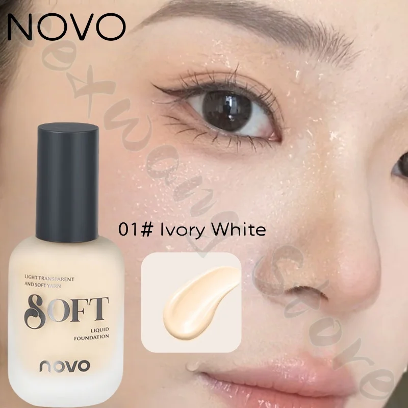 NOVO liquid foundation lasts for a long time and is not easy to remove makeup. Invisible pores improve dullness and depression