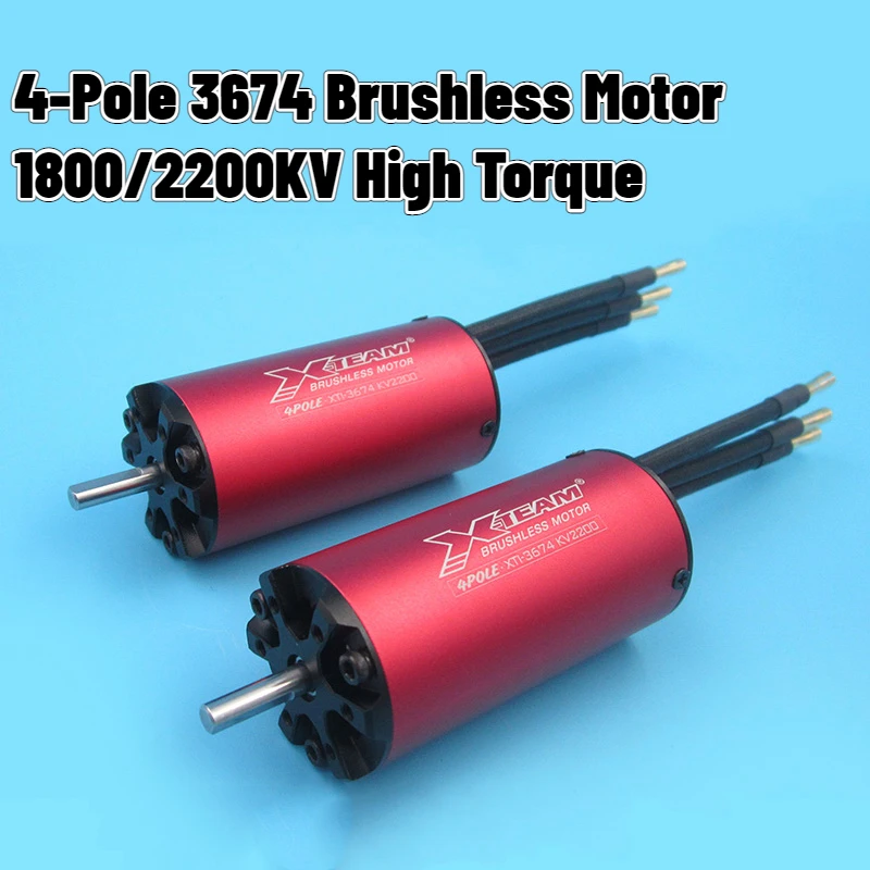 

4-Pole 3674 Brushless Motor KV2200+Water-Cooling Jacket RC Boat Power Set 5mm Shaft 65-100CM Ship Strong Torque High Efficiency