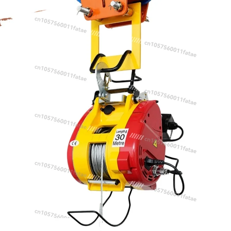 Household Small Lifting Micro Electric Hoist Portable Remote Control Winch，Electric Hoist 220v Crane