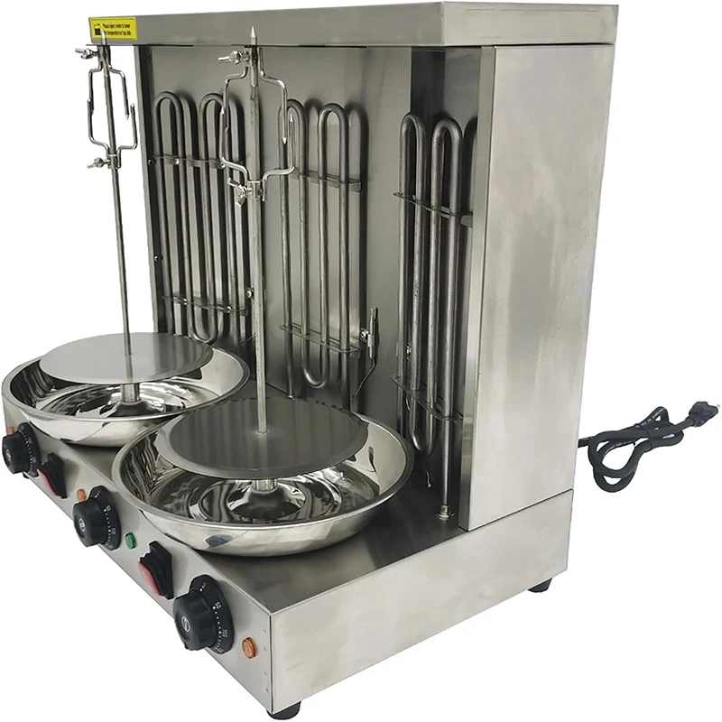 電気シャワルマグリルマシン 3 バーナーバーベキューマシン垂直回転ブロイラー商業家庭用キッチン 110V 3600 ワット