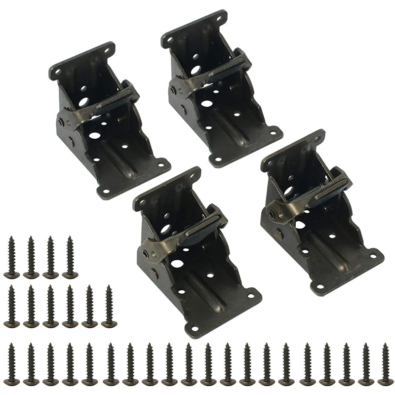 

New 4PCS 90° Self-Locking Folding Hinges Dining Table Chair Sofa Bed Legs Feet Foldable Hinges Furniture RV Connect Fittings