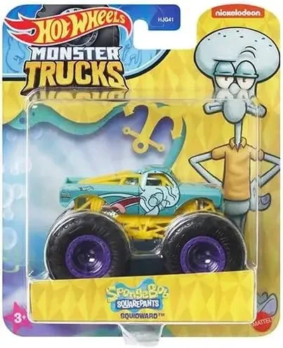 Official Hot Wheels Monster Trucks Car Spongebob Squarepants Series Boys Toys 1/64 Diecast Mr Krabs Patrick Plankton Squidward