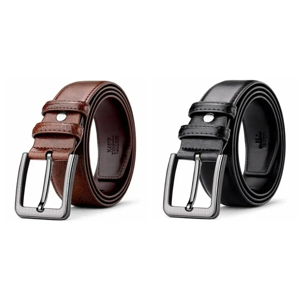 Cinturón Retro de lujo de PU para hombre, cinturón de cuero de aleación clásico versátil, textura duradera, cinturón informal, ropa de negocios