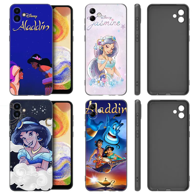 Aladdin Princess Jasmine Black Phone Case For Samsung Galaxy A01 A03 Core A04 E A02 A05 A10 A20 A21 A30 A50 S A6 A8 Plus A7 2018