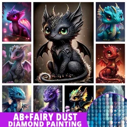 Fairy Dust AB Baby Dragon 5D DIY Diamond Painting Cartoon Animal Art Mosaic Full Drill Embroidery Home Decor Kids Gift