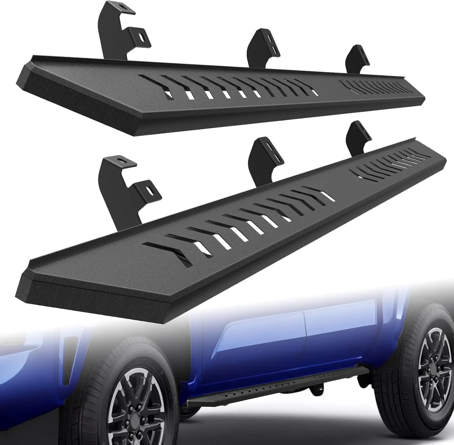 

Running Boards for Double Cab Vehicles (2024-2026), Carbon Steel, Textured Black, Heavy Duty