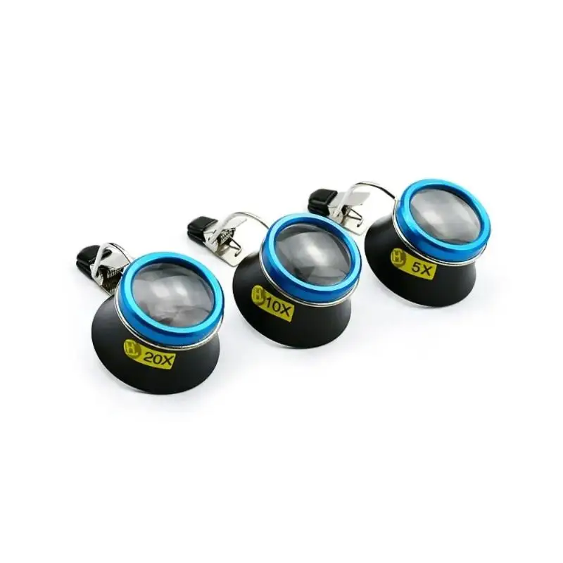 ●5X 10X 20X Eyeglass Magnifying Glass Clip On Magnifier Watchmaker Jewelry Watch Repair Tools Magnifying Glass Kit Service Tool view 3