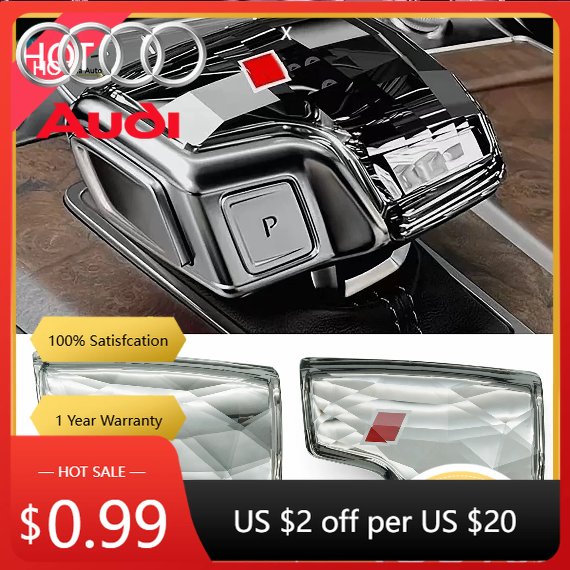 

Крышка рычага переключения передач (шифтера) из хрусталя для Audi A4 B9/A6 C8, верхняя накладка, хит продаж