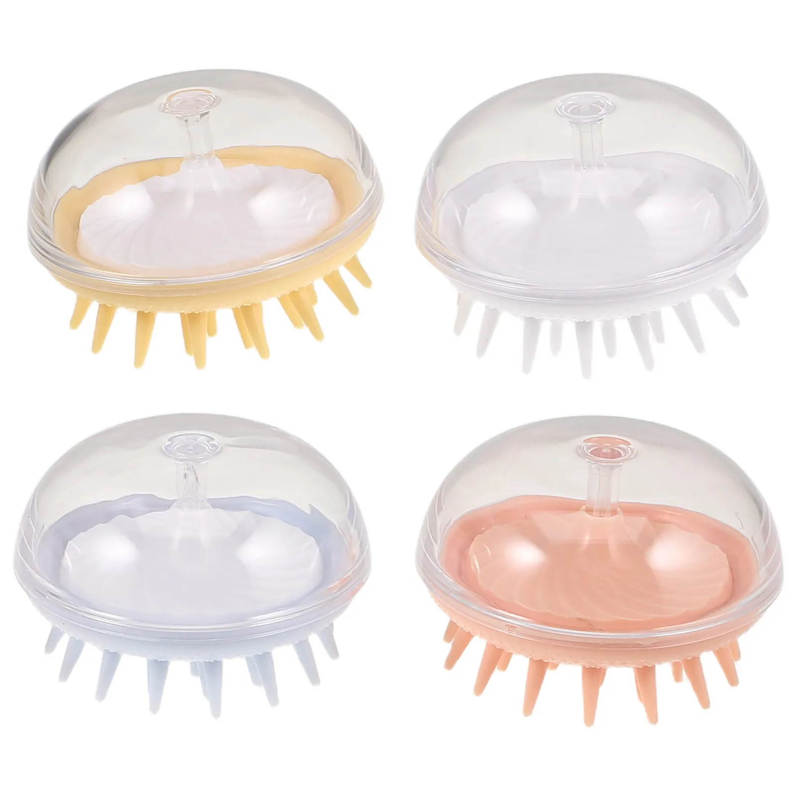 

4 Pcs Pet Bathing Comb Short Haired Cat Scrubber Dog Grooming Massage Beauty Tpr Brush Miss
