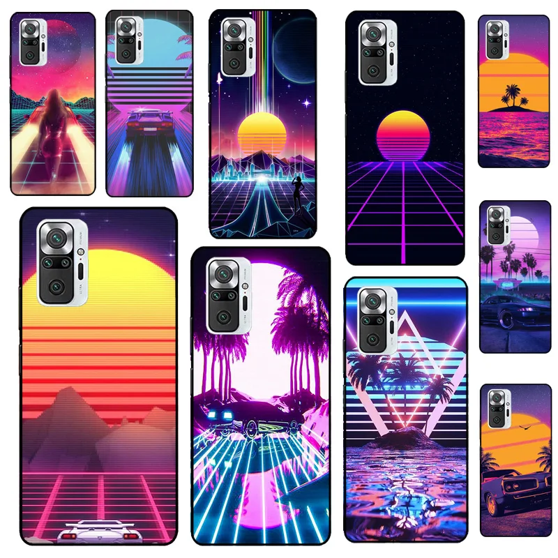 Vaporwave 80's Retro Neon Synthwave For Xiaomi Redmi 10 9 9A 9C 9T Case For Redmi Note 10 Pro 8 9 9S 10S Note 11 Pro Coque