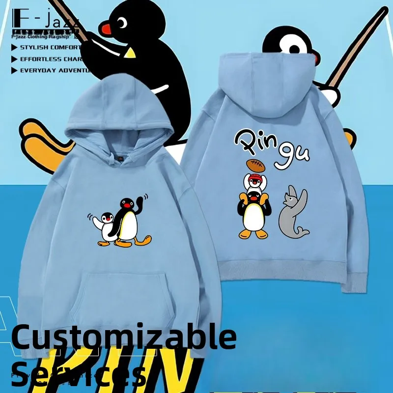 

Cute Cartoon Penguin Fly Robby Hoodie Long Sve Loose Fit Cotton Sweatirt for Men Comfortable ex Crew Ne irt