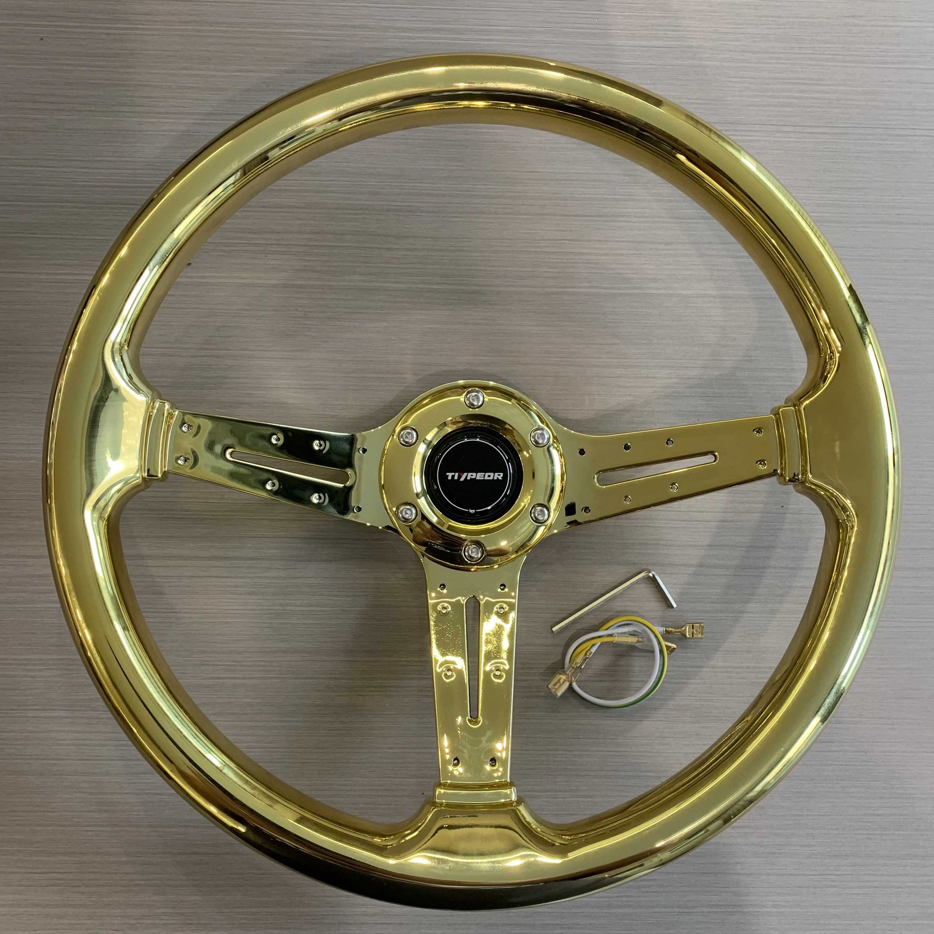 

TIYPEOR 350mm ABS Steering Wheel Universal Car Steering Wheel With 70mm Deep Bracket