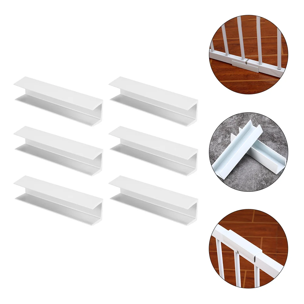 

6pcs Safety Door Reinforcement Durable PVC Fence Groove Baby Gate Pet Dog Indoor Guardrail Accessories Hardware Fits Gates